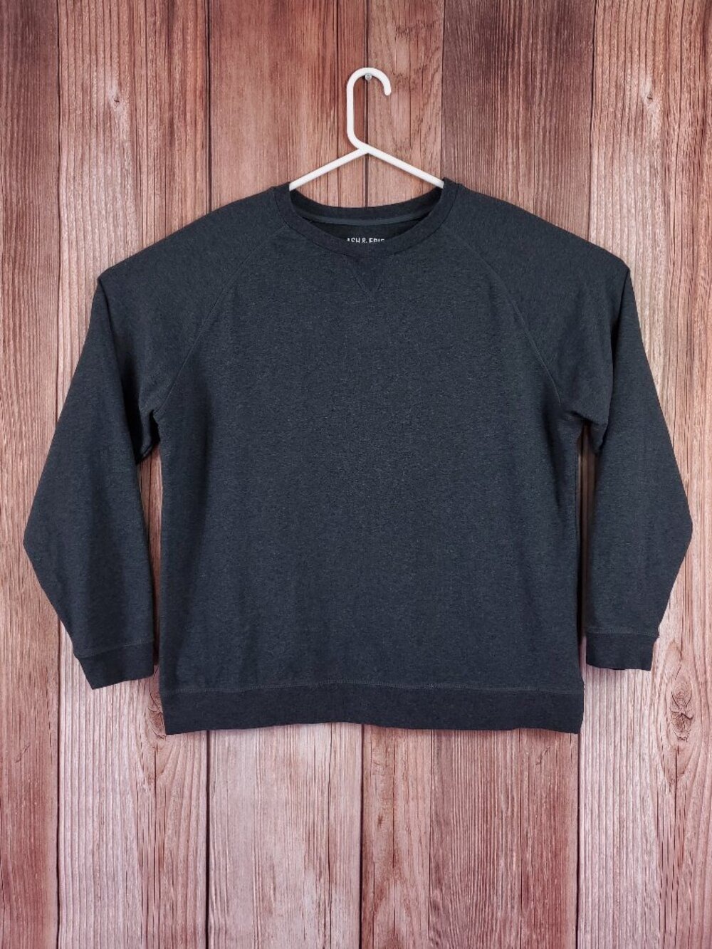 Ash & Erie Mens Large Long Sleeve Sweatshirt Gray Cotton Spandex Stretch
